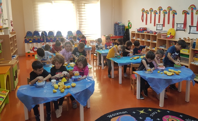 Güneşli Okyanus Koleji Okul Öncesi Gökkuşağı  Grubu Günlük Yaşam Becerileri Etkinliğinde