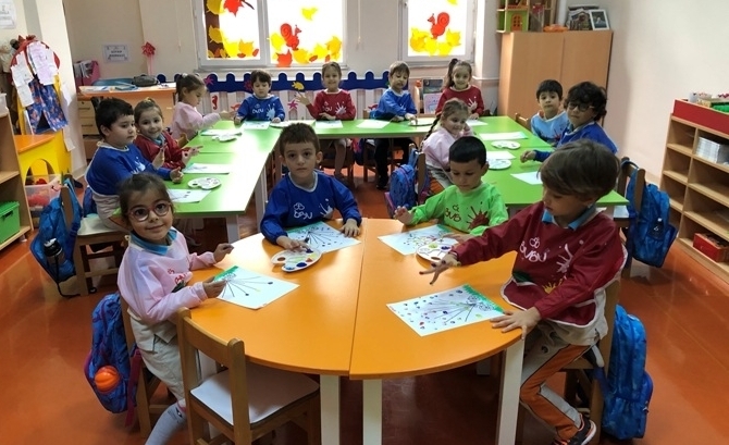 Güneşli Okyanus Koleji Okul Öncesi Gezegenler Grubu Sanat Etkinliğinde