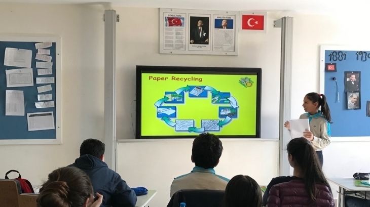 8/B Sınıfı Öğrencileri İngilizce Profesyonel Sunum Yapmayı Öğreniyor
