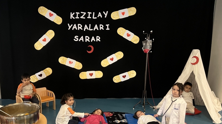İncek Okyanus Anaokulu Öğrencileri Kızılay Haftası Etkinliğinde