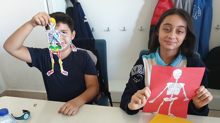 İncek Okyanus Koleji Öğrencileri İskelet Modeli Oluşturdular