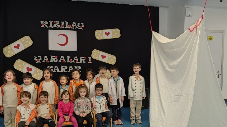 İncek Okyanus Koleji Okul Öncesi Öğrencileri Kızılay Haftasının Önemini Öğrendiler.