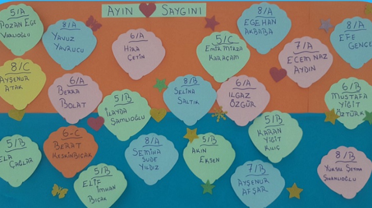 İncek Okyanus Kolejinde Ekim Ayı "AYIN SAYGINI"