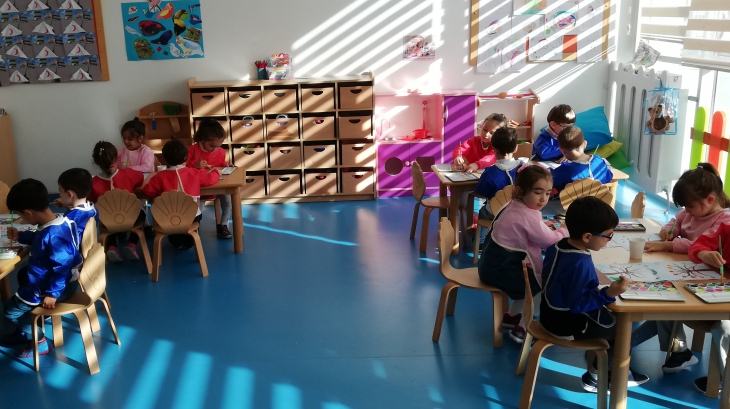 Keçiören Okul Öncesi İnciler Sınıfı Sanat Etkinliğinde