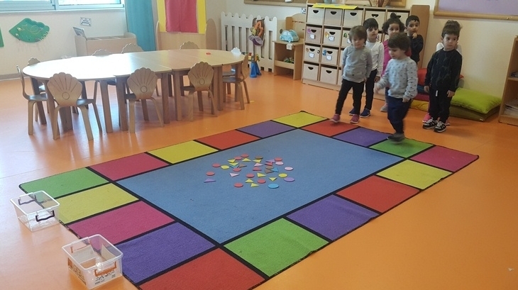 Kemerburgaz Okyanus Koleji Çiçekler Grubu Oyun Dersinde Geometrik Şekilleri Öğreniyor