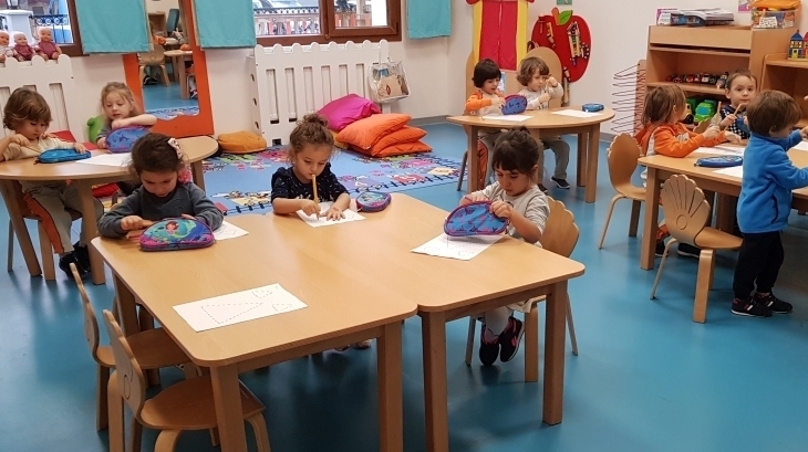 Mimarsinan Okyanus Koleji Okul Öncesi Çiçekler Grubu Okuma Yazma Dersinde