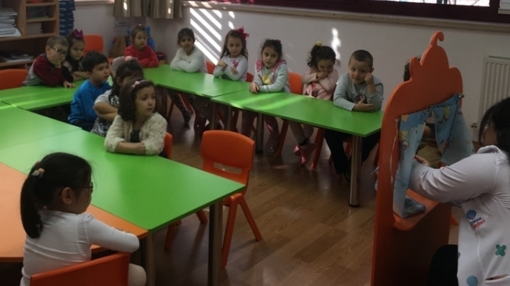 Okul Öncesi Bulutlar Grubu öğrencileri Türkçe Dil Etkinliği Dersinde