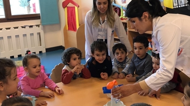 Okyanus İncek Okul Öncesi Çiçekler Grubu Fen ve Doğa Etkinliğinde "Sıcak Hava Balonu" Deneyi Yaptılar.