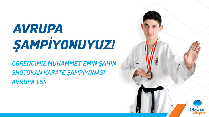 Okyanuslu Muhammet Emin Şahin 7. Avrupa Shotokan Karate Şampiyonu