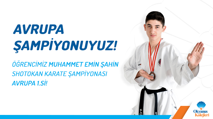 Okyanuslu Muhammet Emin Şahin 7. Avrupa Shotokan Karate Şampiyonu