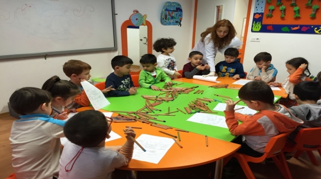 Bahçelievler Okyanus Okul Öncesi Öğrencileri İlgi Yetenek Merkezi Fen ve Matematik Dersinde