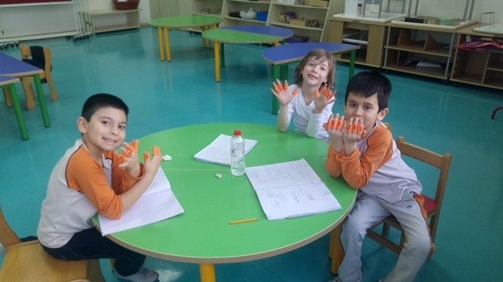 Bahçeşehir Okyanus Koleji Üstün Zekâlılar ve Yetenekliler İlkokulu 1. Sınıf Matematik Esnek Grup Öğrencileri “Parmak Hesabıyla Çarpım Çablosu” Etkinliğinde