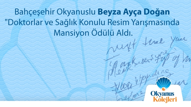 Bahçeşehir Okyanuslu Beyza Ayça Doğan Mansiyon Ödülü Kazandı