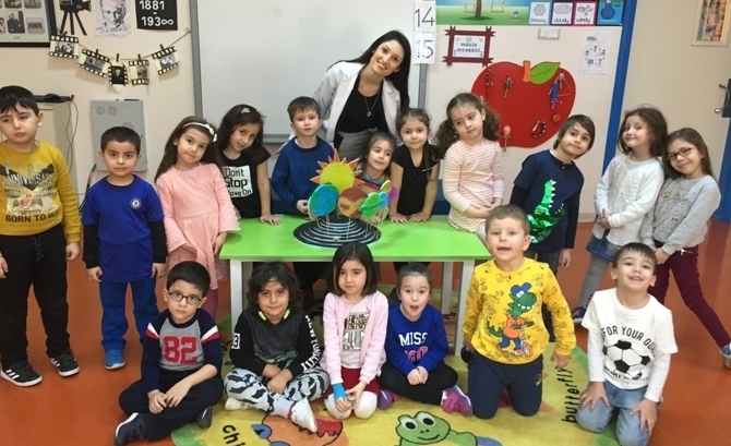 Güneşli Okyanus Koleji Okul Öncesi Gökkuşağı Grubu Bilingual Dersinde