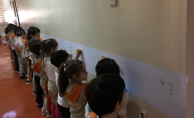 Güneşli Okyanus Koleji Okul Öncesi Gezegenler Grubu Sanat Etkinliğinde
