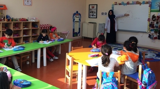 Güneşli Okyanus Koleji Okul Öncesi Gökkuşağı Grubu Okuma Yazma Çalışmasında