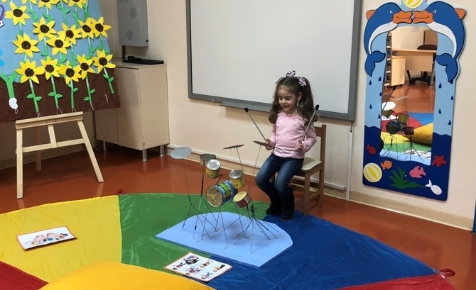 Güneşli Okyanus Koleji Okul Öncesi Yunuslar Grubu Portfolyo Sunumunda