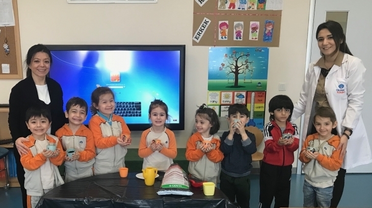 Mimarsinan Okyanus Koleji Okul Öncesi Mercanlar Grubu Aile katılımı Etkinliğinde