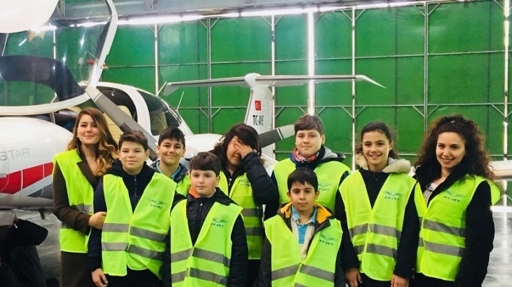 Mimarsinan Okyanus Ortaokulu Gelecekte Bir Gün Meslekte İlk Gün Projesi ile Pilotluk Mesleği ile Tanıştı