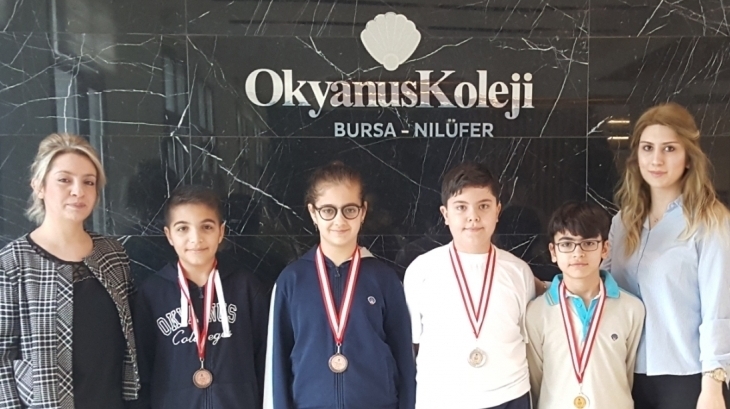 Nilüfer Okyanus Ortaokulu 5. Sınıf Öğrencileri NÖS Sınavında Derece Aldı