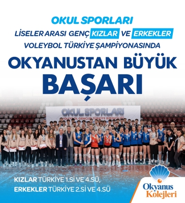 Okul Sporları Voleybol Türkiye Şampiyonasında Okyanus'tan Büyük Başarı