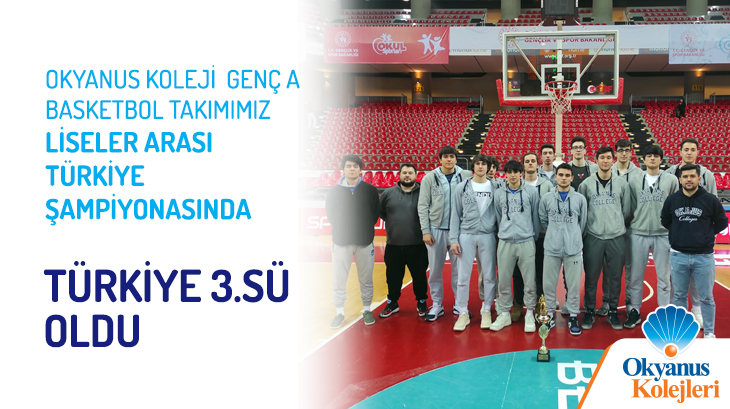 Okyanus Koleji Genç A Basketbol Takımımız Liseler Arası Türkiye Şampiyonasında Türkiye 3.sü