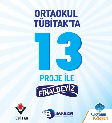 ORTAOKUL ÖĞRENCİLERİMİZ 13 PROJE İLE TÜBİTAK BÖLGE FİNALLERİNDE
