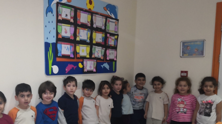 Sancaktepe Okyanus Koleji Okul Öncesi Balıklar Grubu Öğrencileri Sanat Etkinliğinde