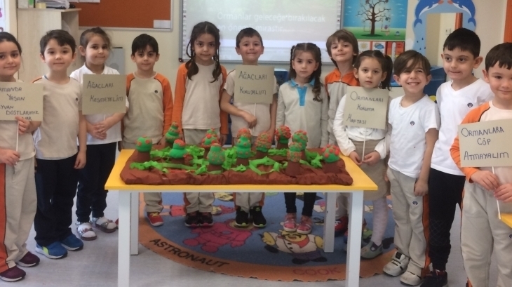 Sancaktepe Okyanus Koleji Okul Öncesi Gezegenler Grubu Öğrencileri Sanat Etkinliğinde
