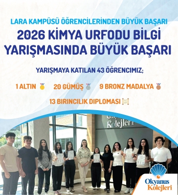 2026 Kimya URFODU Bilgi Yarışması'nda Lara Okyanus Koleji'nden Büyük Başarı !
