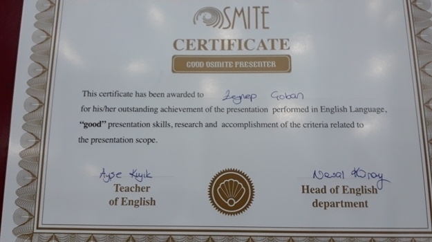 Beylikdüzü Kampüsü Ortaokul Öğrencileri 'Osmite Presentation' Sertifikalarını Aldılar