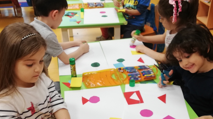 Halkalı Okul Öncesi Güneş Grubu Öğrencileri Sanat Etkinliğinde.