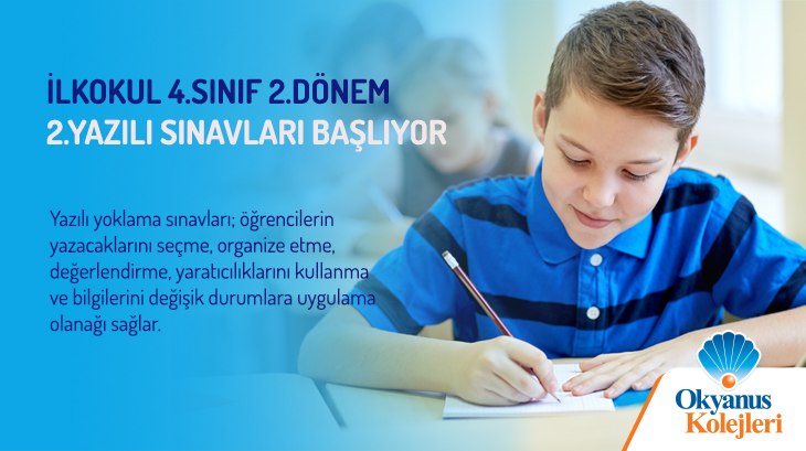 İlkokul 4.Sınıf 2.Dönem 2.Yazılı Sınavları Başlıyor