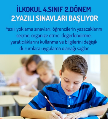 İlkokul 4.Sınıf 2.Dönem 2.Yazılı Sınavları Başlıyor