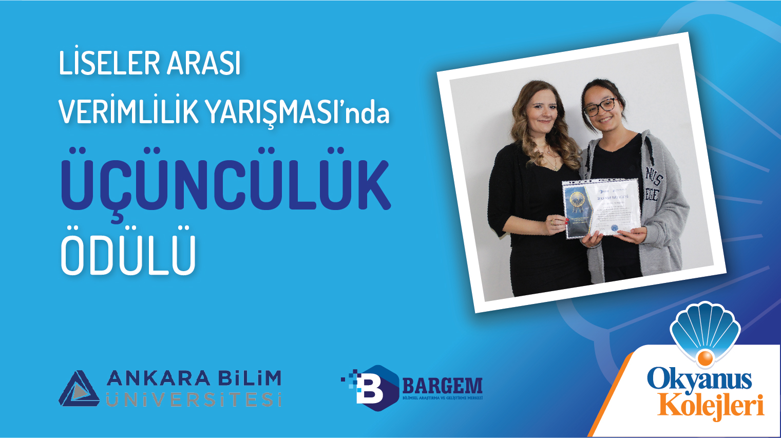 LİSELER ARASI VERİMLİLİK YARIŞMASI’nda ÜÇÜNCÜLÜK ÖDÜLÜ