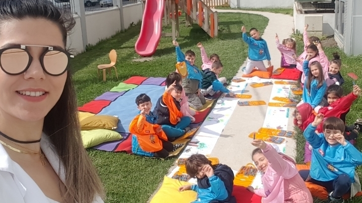 Mimarsinan Okyanus Koleji Okul Öncesi Gökkuşağı Grubu Resim Etkinliğinde