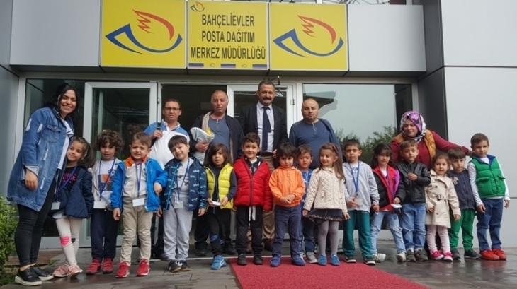Okul Öncesi B grubu Öğrencileri Ptt Gezisinde