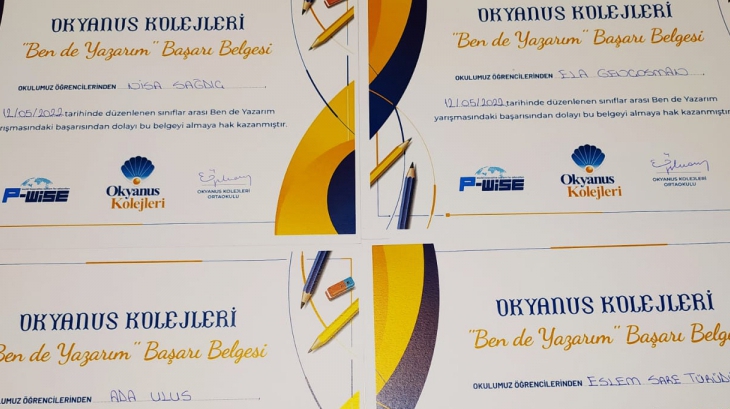 Okulumuzda Türkçe Zümresinin Düzenlediği Ben de Yazarım Yarışmasının Eserleri Büyük Beğeni Topladı.