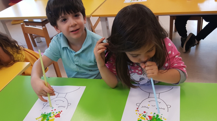 Sancaktepe Okyanus Koleji Okul Öncesi Bulutlar Grubu Öğrencileri Sanat Etkinliğinde