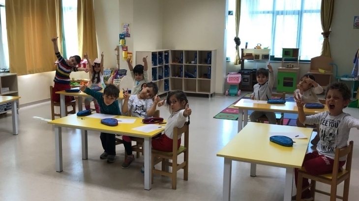 Sancaktepe Okyanus Koleji Okul Öncesi Güneş Grubu Öğrencileri Satranç Dersinde