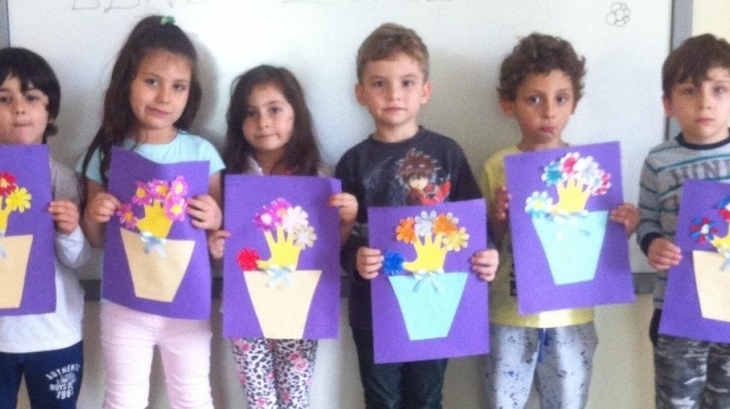 Sancaktepe Okyanus Koleji Okul Öncesi Güneş Grubu Öğrencileri Sanat Etkinliğinde