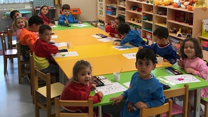Sancaktepe Okyanus Koleji Okul Öncesi Kuşlar Grubu Öğrencileri Sanat Etkinliğinde