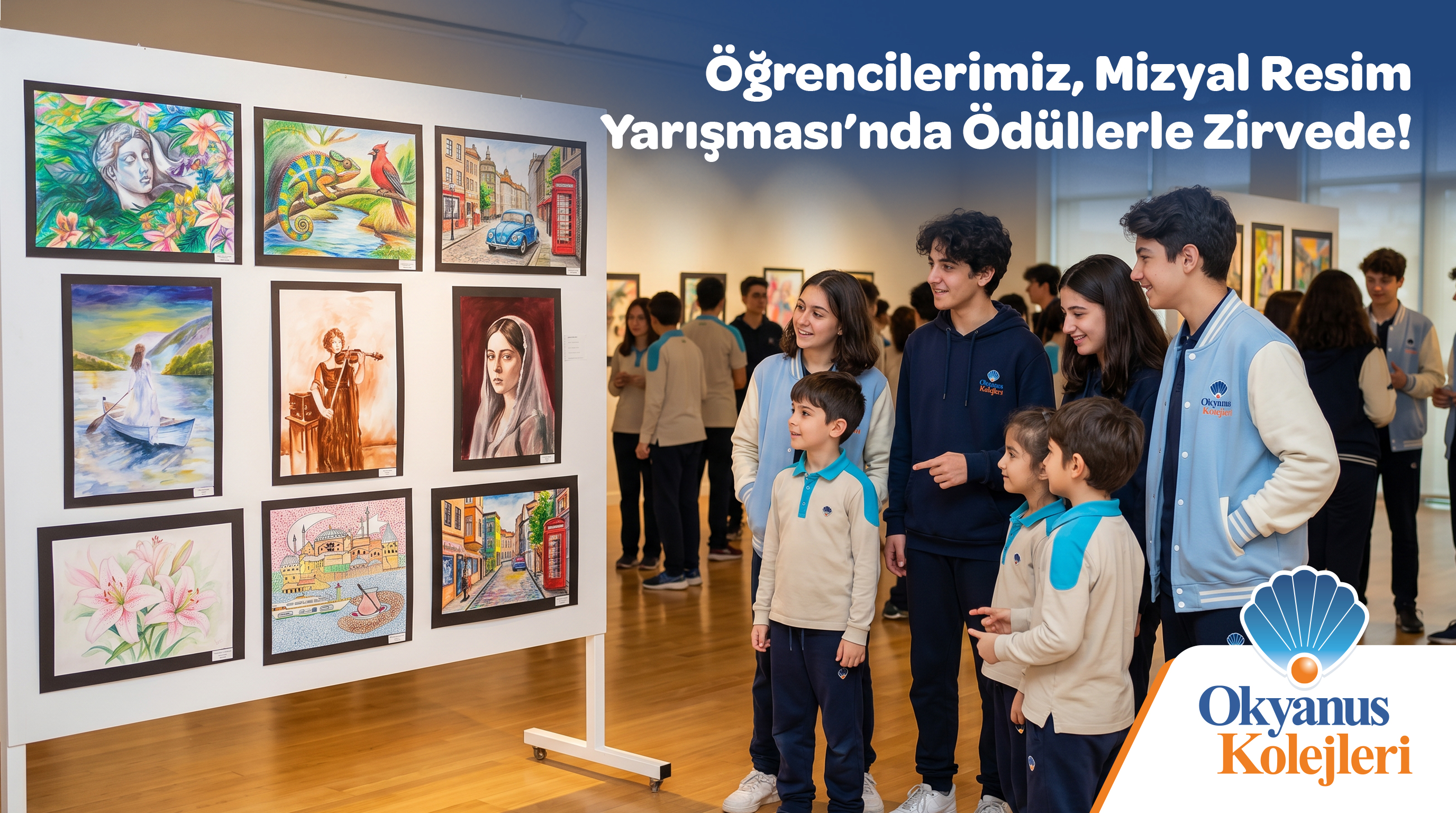 37.ULUSLARARASI RESİM YARIŞMASINDA ÖĞRENCİLERİMİZİN MUHTEŞEM ZAFERİ