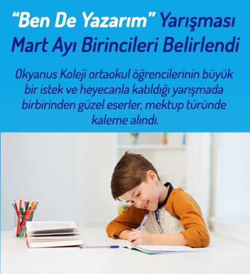 “Ben De Yazarım” Yarışması Mart Ayı Birincileri Belli Oldu