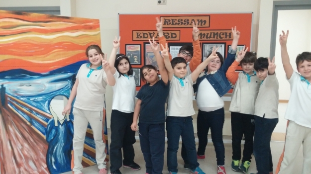 3 ve 4. Sınıf Öğrencilerinden 'EDVARD MUNCH' Resim Sergisi
