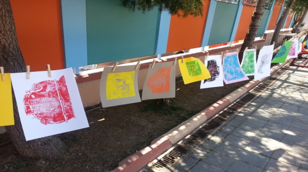 Yetenek Kulübü Öğrencilerinden Linol Baskı Çalışması