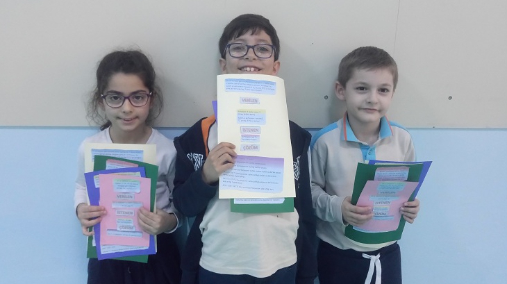 Bahçeşehir Okyanus Koleji Üstün Zekâlılar ve Yetenekliler İlkokulu 2. Sınıf Matematik Esnek Grup Öğrencileri “Verilen, İstenen, Çözüm” Etkinliğinde