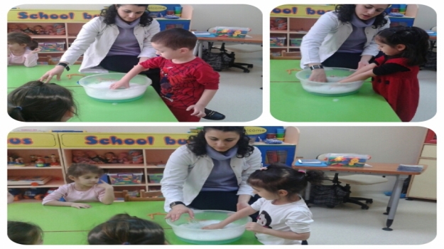 Beylikdüzü Okyanus Kolejleri Anaokulu’nun Rüzgar Grubu Baloncuk Yapıyor