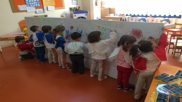 Güneşli Okyanus Koleji Okul Öncesi Rüzgarlar Grubu Resim Partisi Yapıyor
