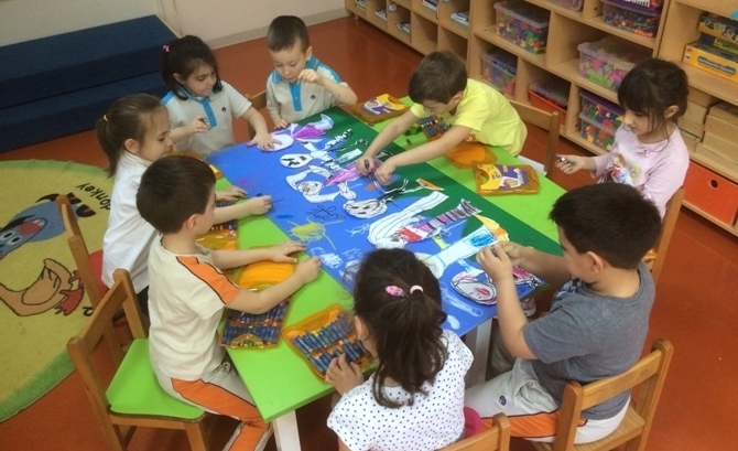 Güneşli Okyanus Koleji Okul Öncesi Yıldızlar Grubu Sanat Etkinliğinde